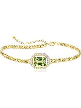 Chic Rectangle Crystal Chain Bracelet for Women | Elegant Gift with Jewelry Box